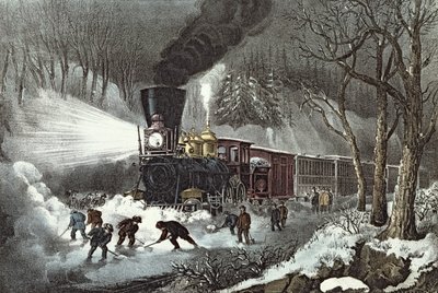 Scena ferroviaria americana da N. and Ives, J.M. Currier